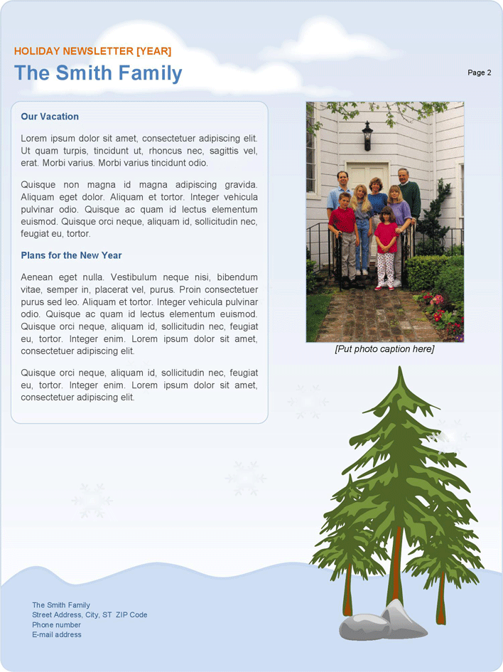 Family Holiday Newsletter Page 2