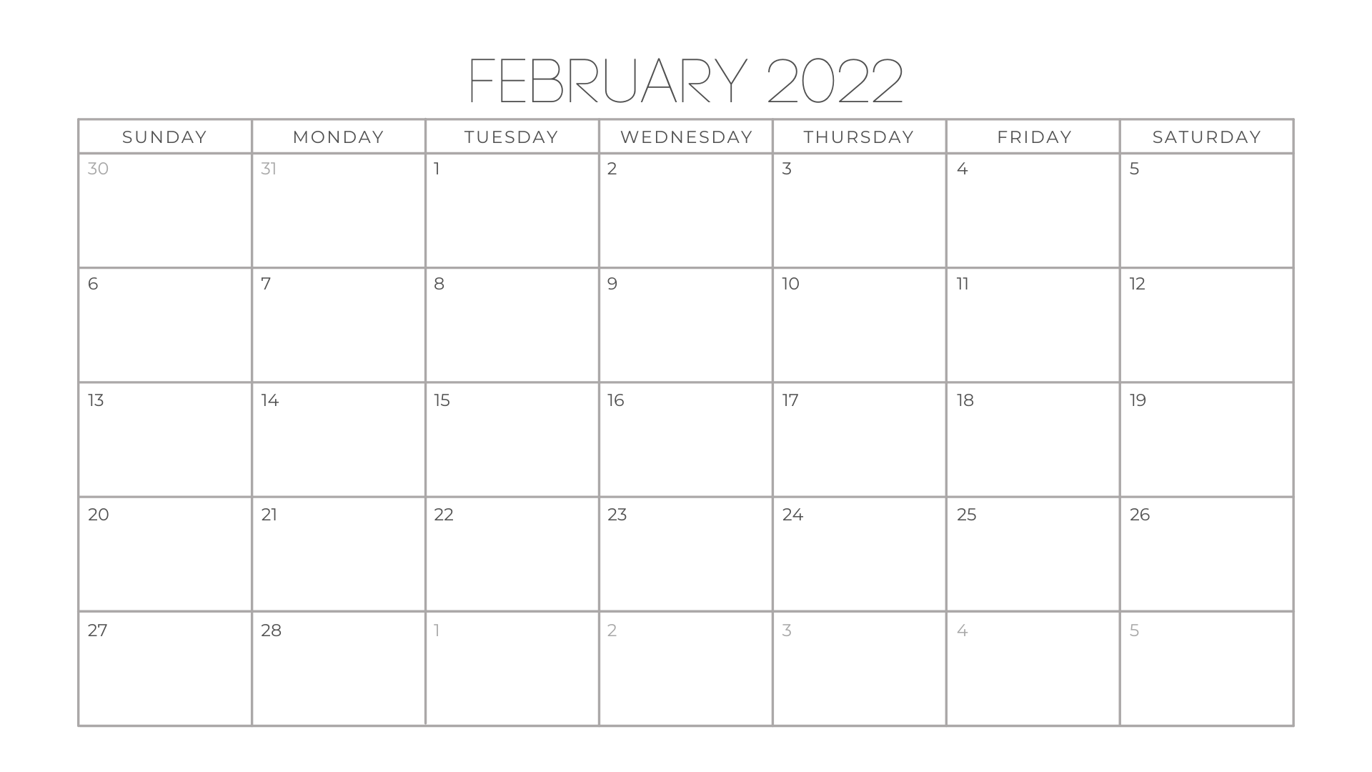 February 2022 Calendar 3