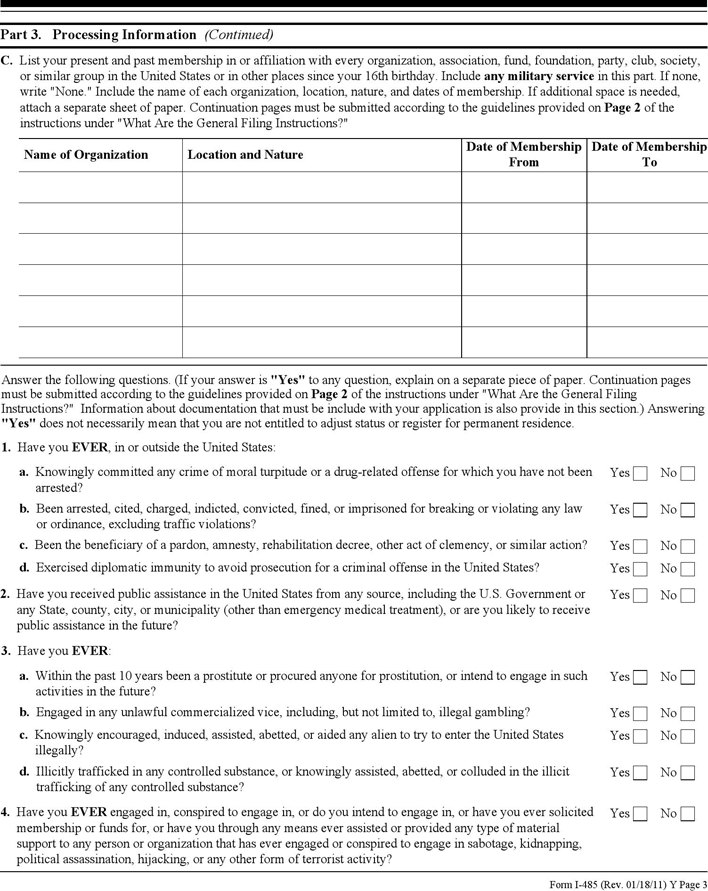 Form I-485 Page 3
