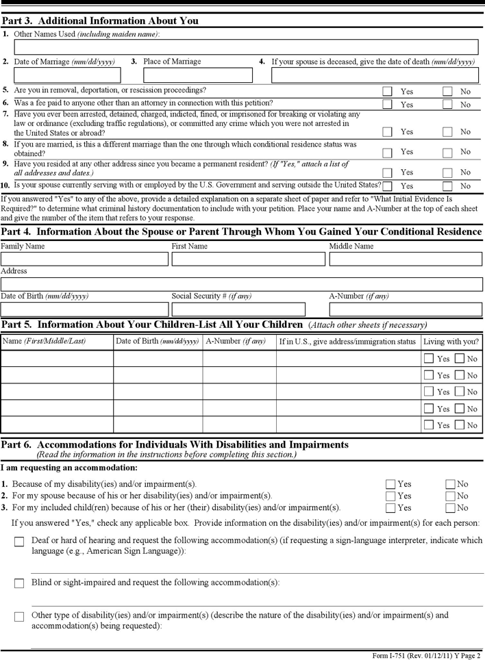 Form I-751 Page 2