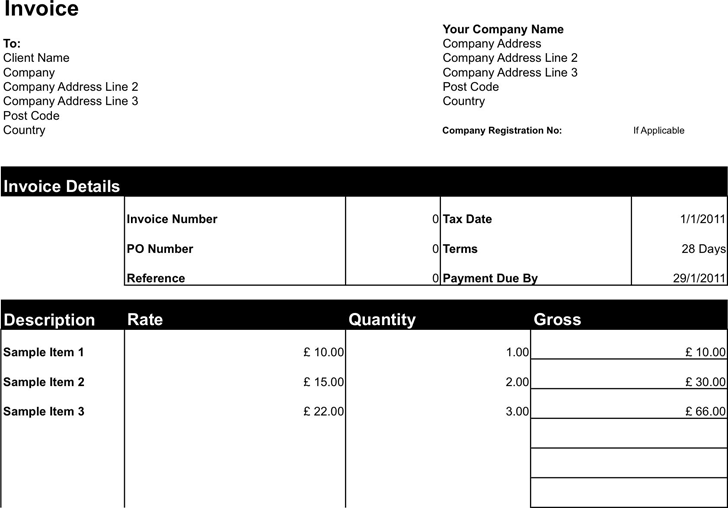 Freelance Invoice Template for Limited Company