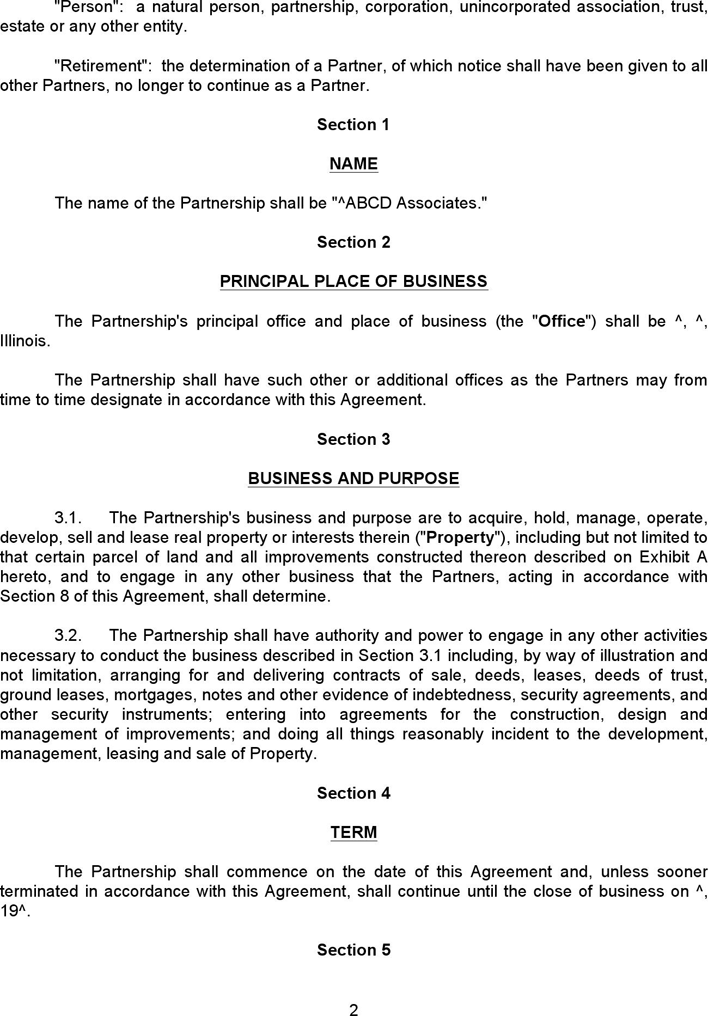 General Partnership Agreement of A Business Page 2
