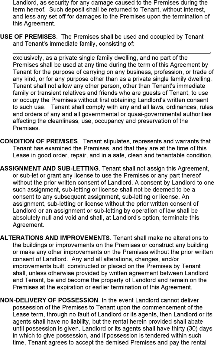 Georgia Month to Month Rental Agreement Page 2