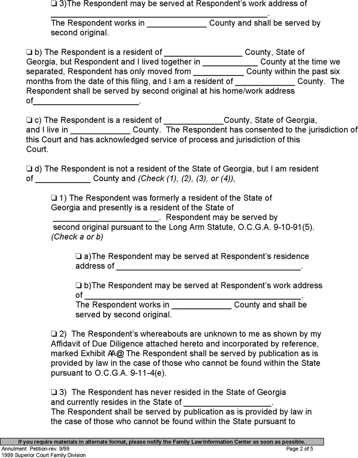 Georgia Petition For Annulment Page 2