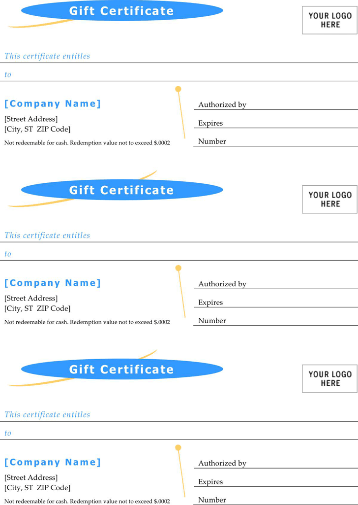 Gift Certificate Template 3