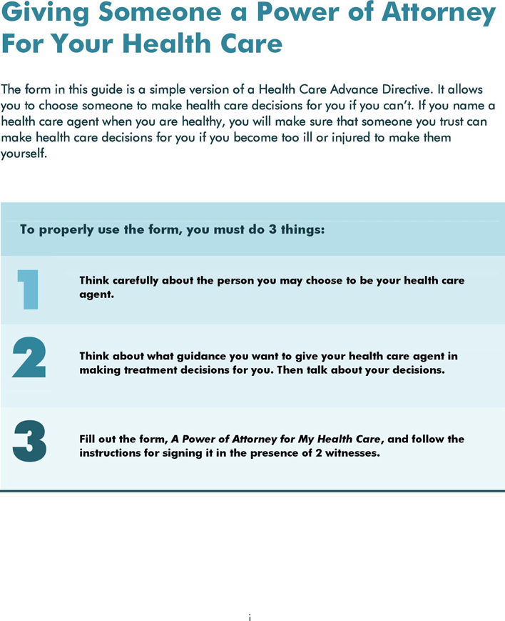 Health Care Power of Attorney Form Page 3