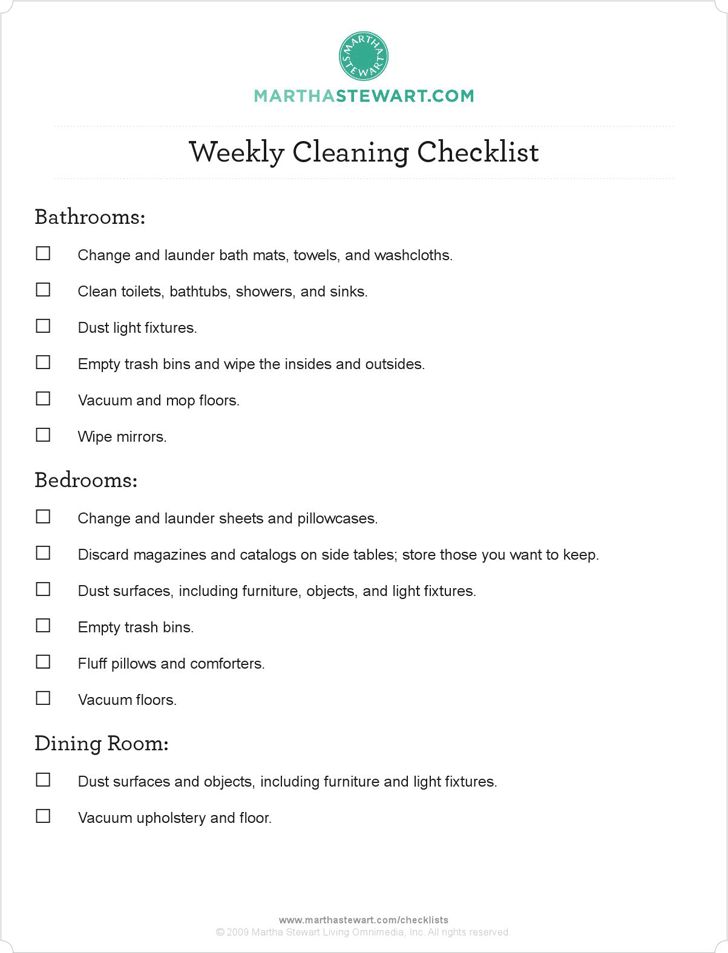 House Cleaning Checklist 3