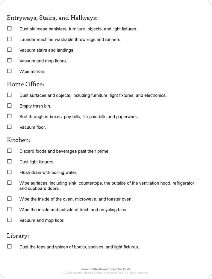 House Cleaning Checklist 3 Page 2