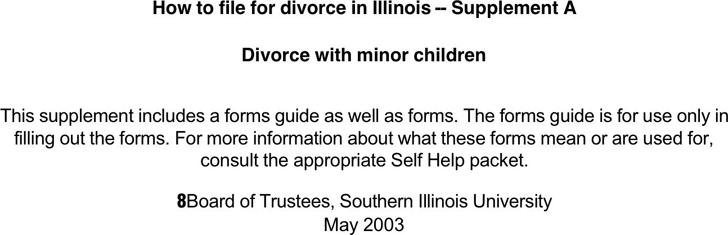 Illinois Forms For Divorce With Minor Children