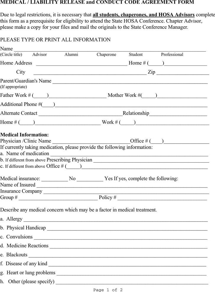 Illinois Medical Release Form 1
