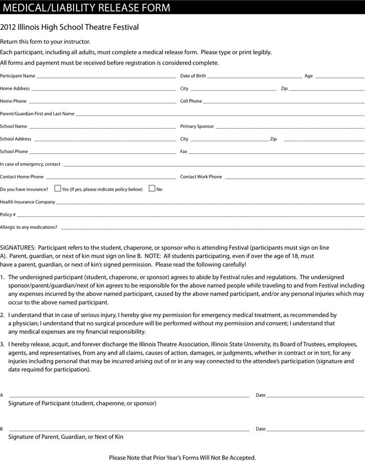 Illinois Medical Release Form 2