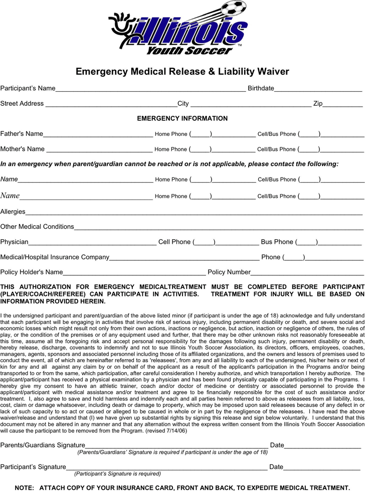 Illinois Medical Release Form For Player