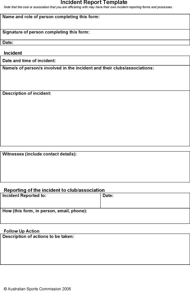 Free Incident Report Template - doc  25KB  25 Page(s) Intended For Medical Report Template Doc