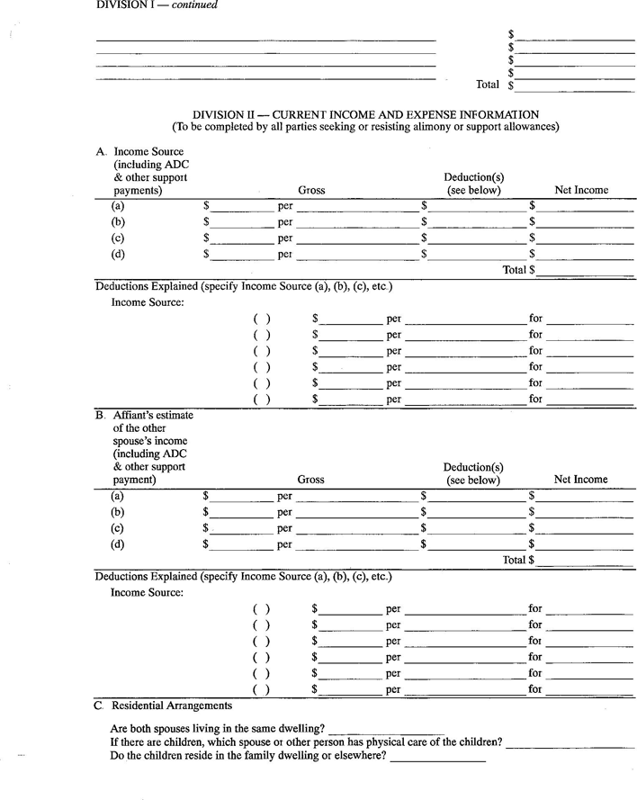 Iowa Affidavit of Financial Status Form Page 2