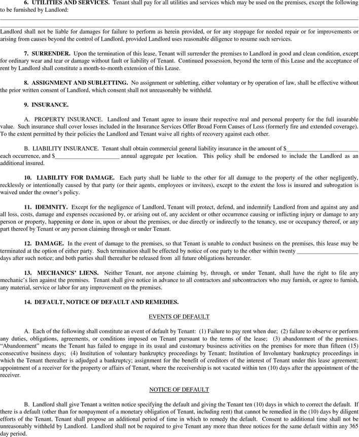 Iowa Commercial Lease Agreement Page 2