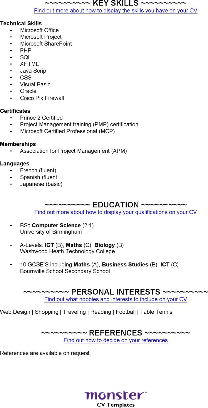 IT - Project Manager CV Template Page 2