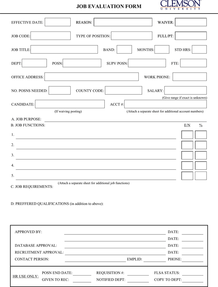 Job Evaluation Form 2
