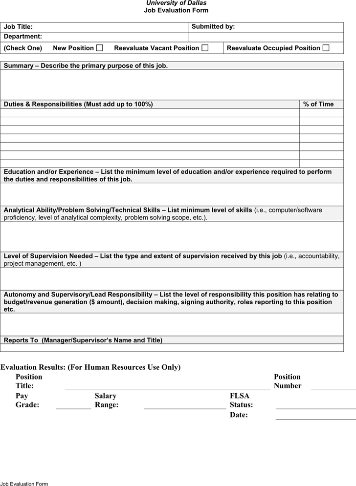 Job Evaluation Form 4
