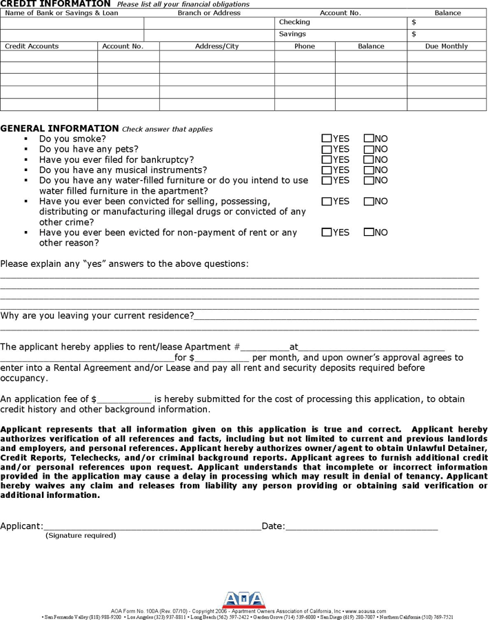 Lease Application Template 2 Page 2