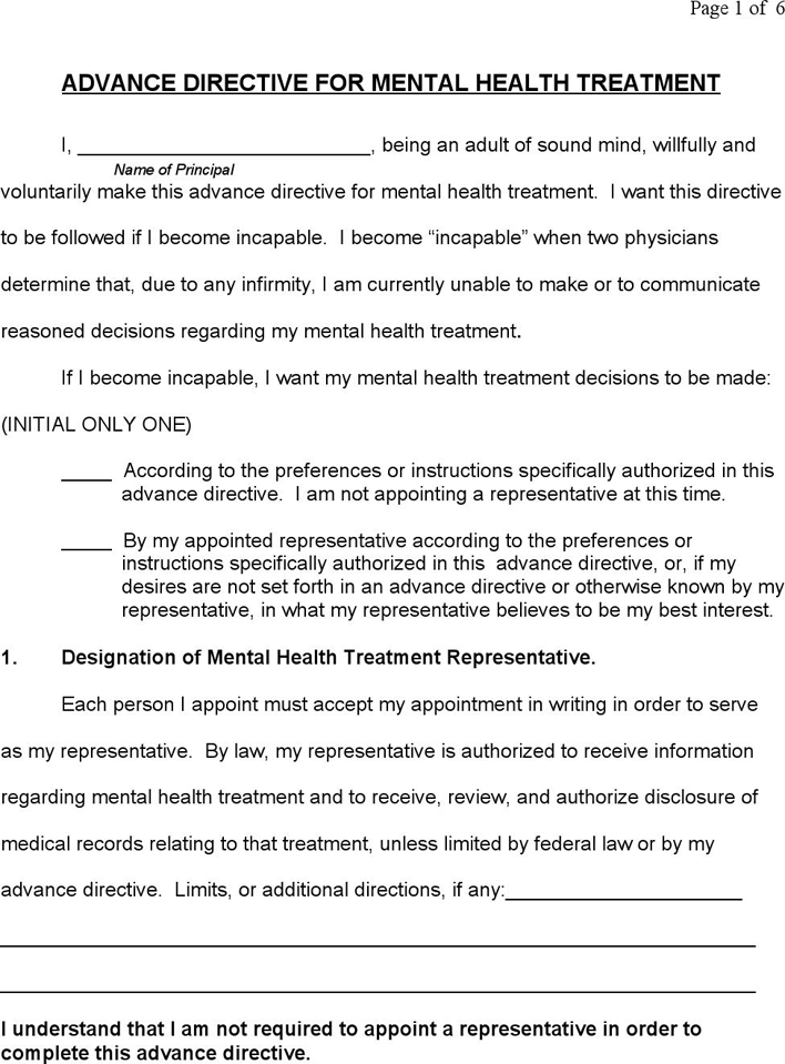Louisiana Advance Directive Form For Mental Health Treatment Page 3