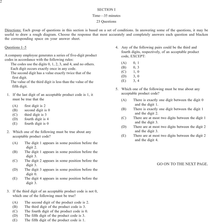 LSAT Sample Questions Template 1 Page 3