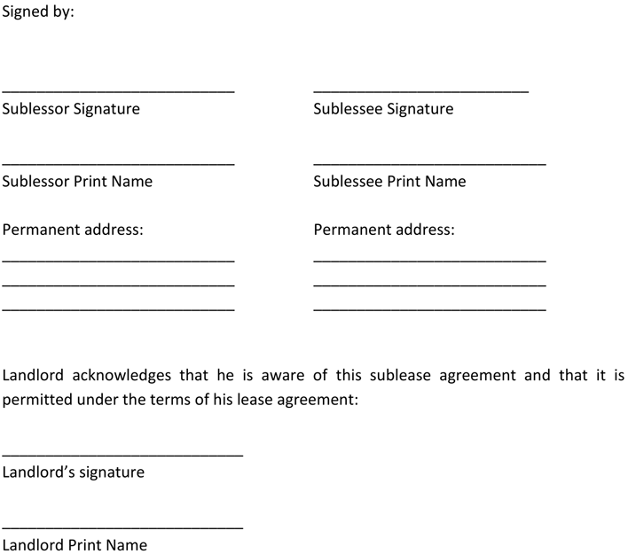 Maine Sublease Agreement Template Page 2