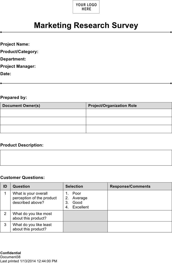 Marketing Research Template - Template Free Download  Speedy Template With market research agreement template