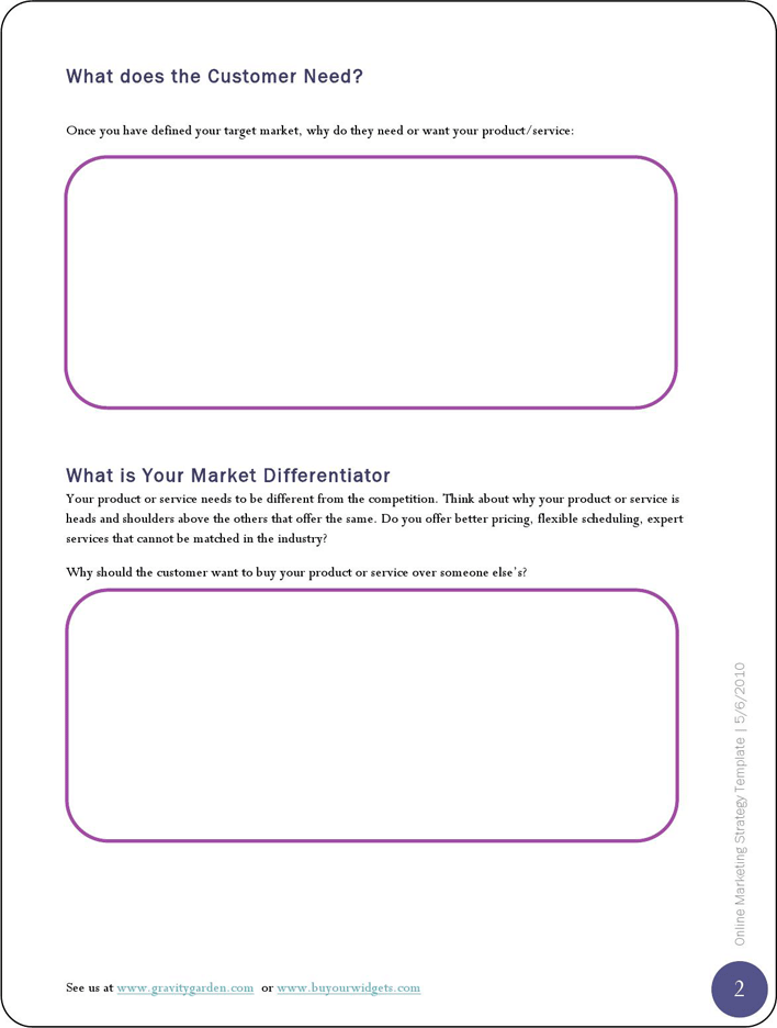 Marketing Strategy Template 2 (Online) Page 3