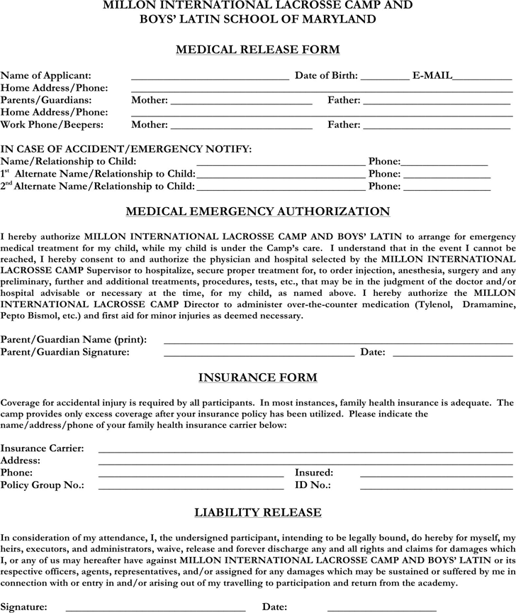 Maryland Medical Release Form