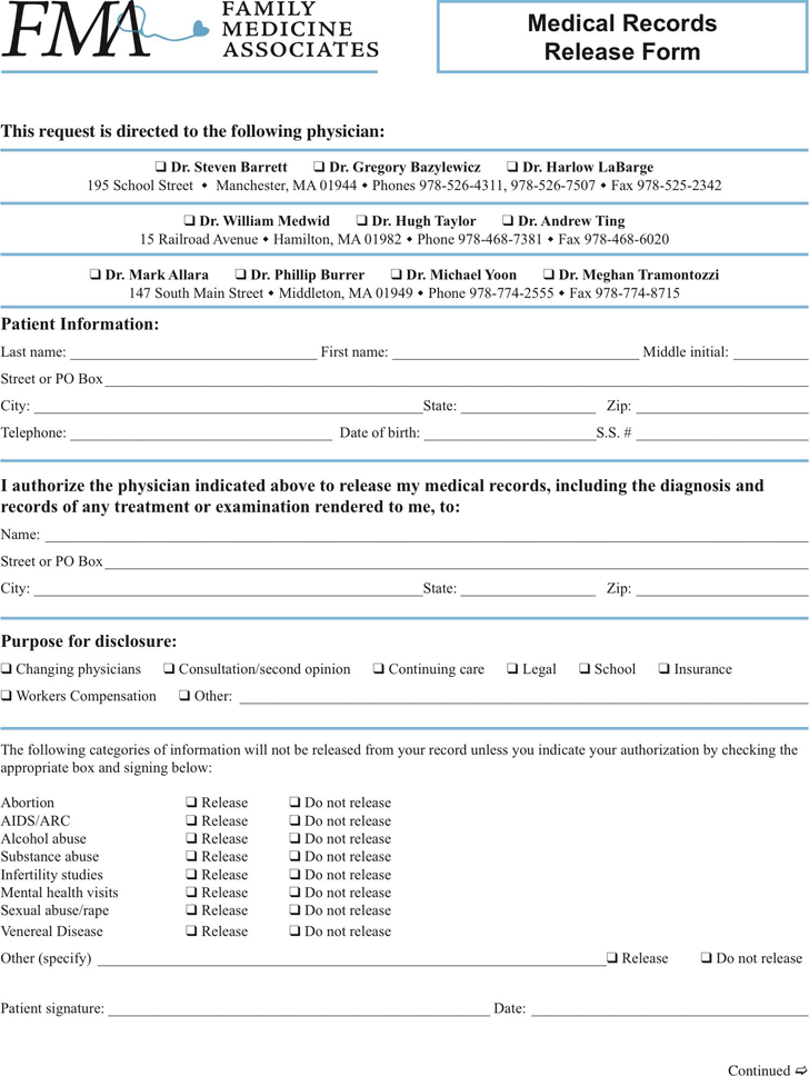 Massachusetts Medical Records Release Form 4