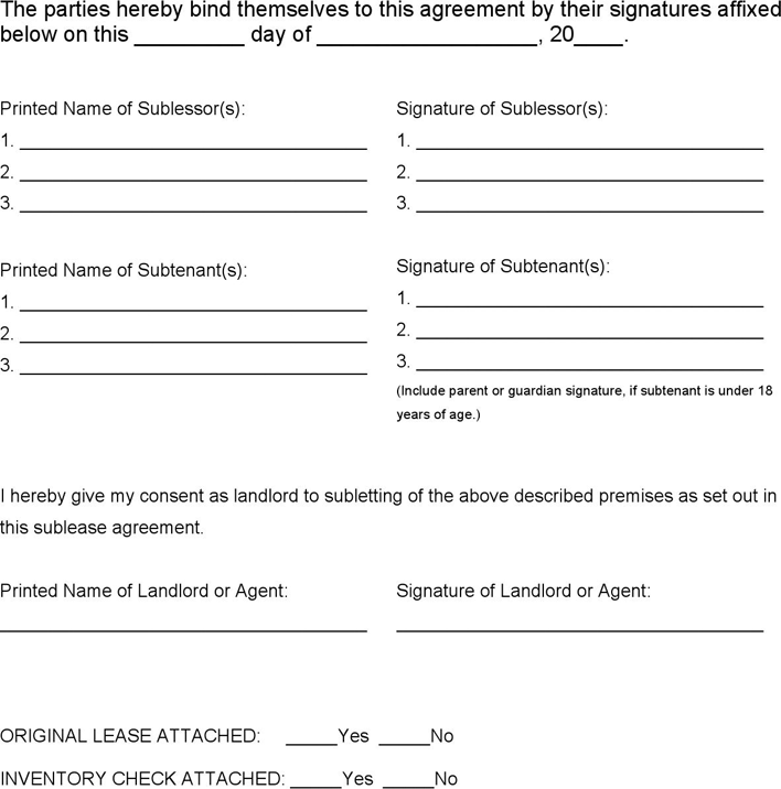 Massachusetts Sublease Agreement Form Page 3