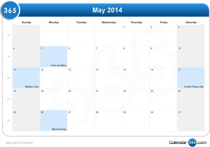 May 2014 Calendar 1