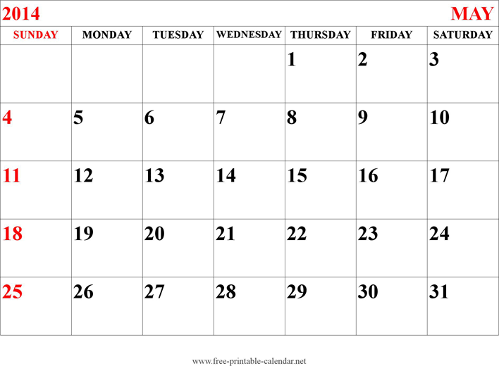 May 2014 Calendar 2