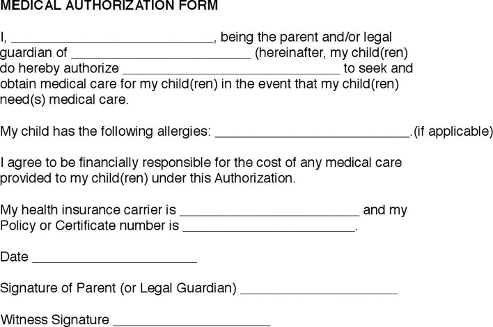 Medical Authorization Page 2