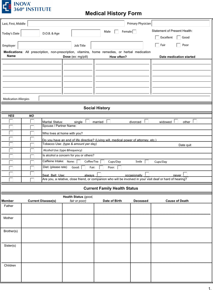 Patient History Form Template from www.speedytemplate.com