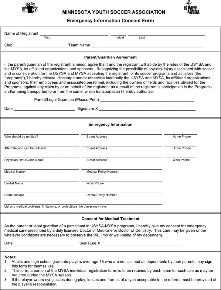 Minnesota Emergency Information Consent Form