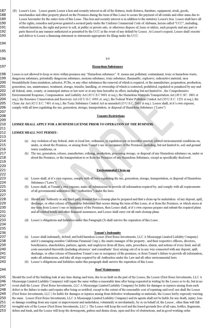 Mississippi Commercial Triple Net Lease Sample Page 4