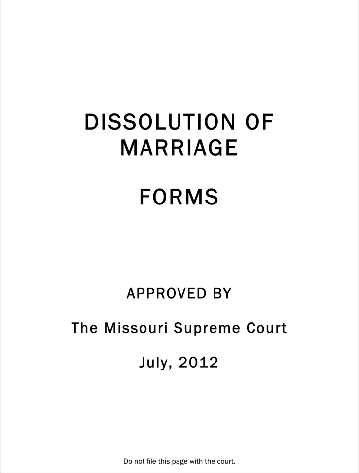 Missouri Dissolution of Marriage Forms Package