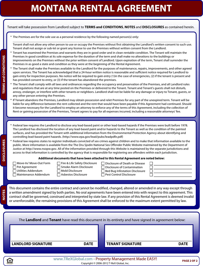 Montana_Rental_Agreement_Form Page 2