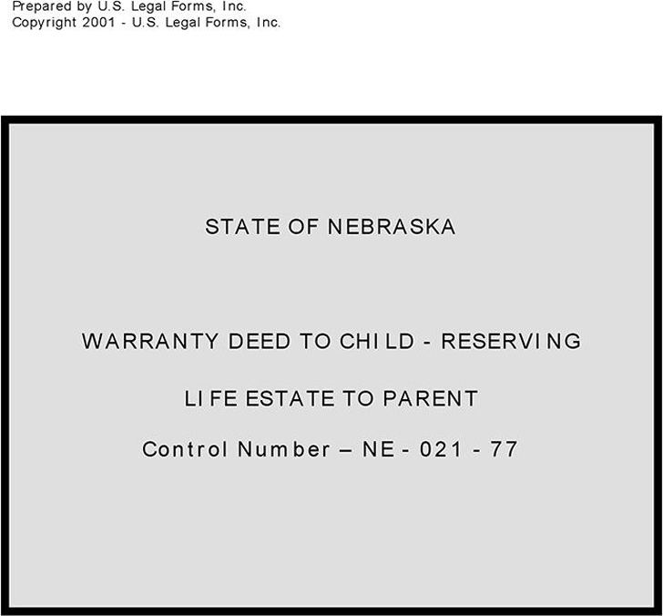 Nebraska Warranty Deed to Child