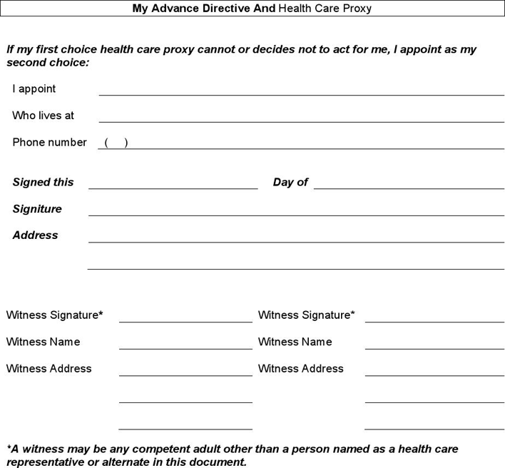 New Jersey Advance Directive Form Page 3