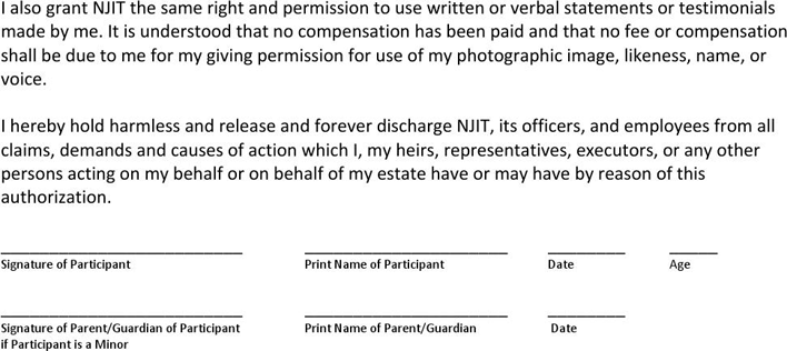 New Jersey Liability Release Form 3 Page 2