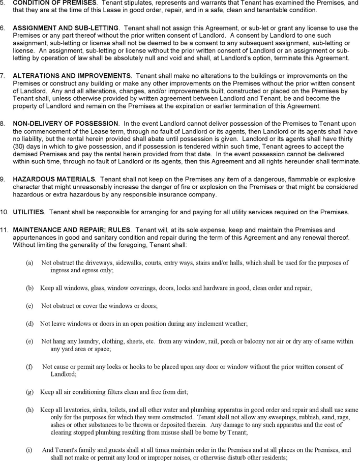 New Jersey Residential Lease Agreement Page 2