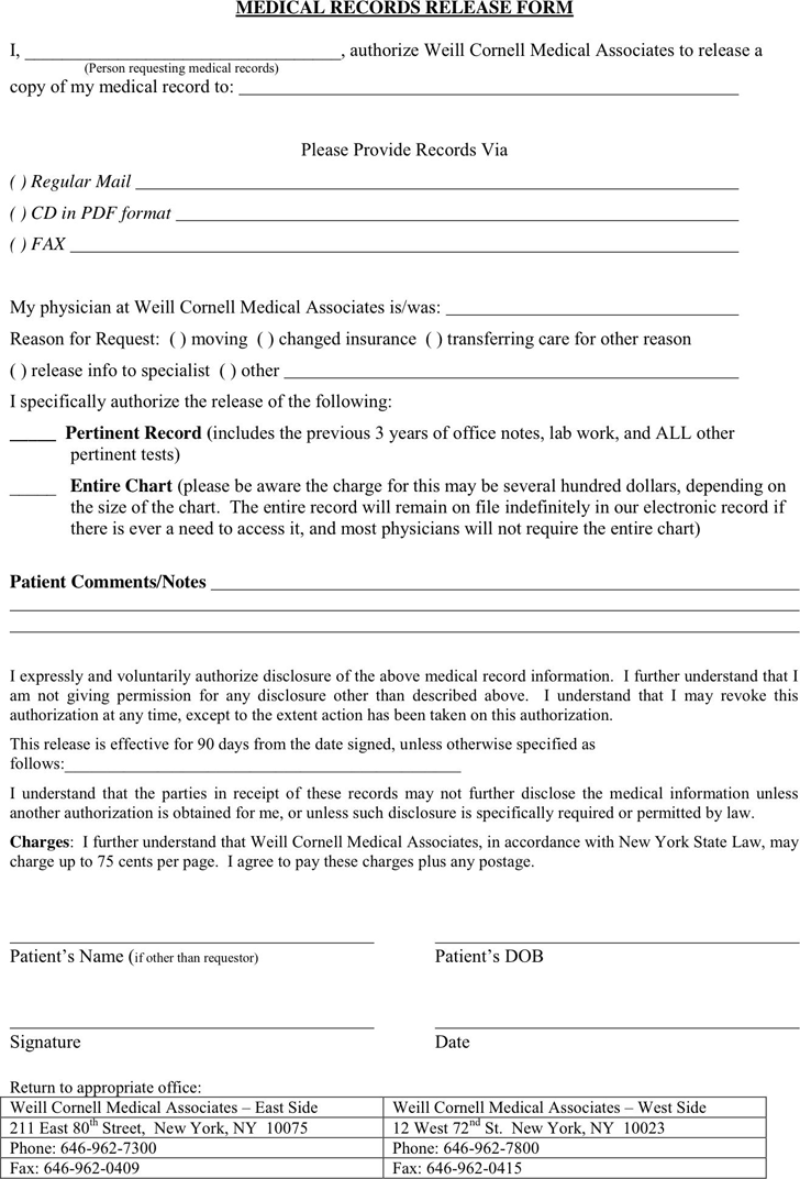 Release Of Records Form Template from www.speedytemplate.com