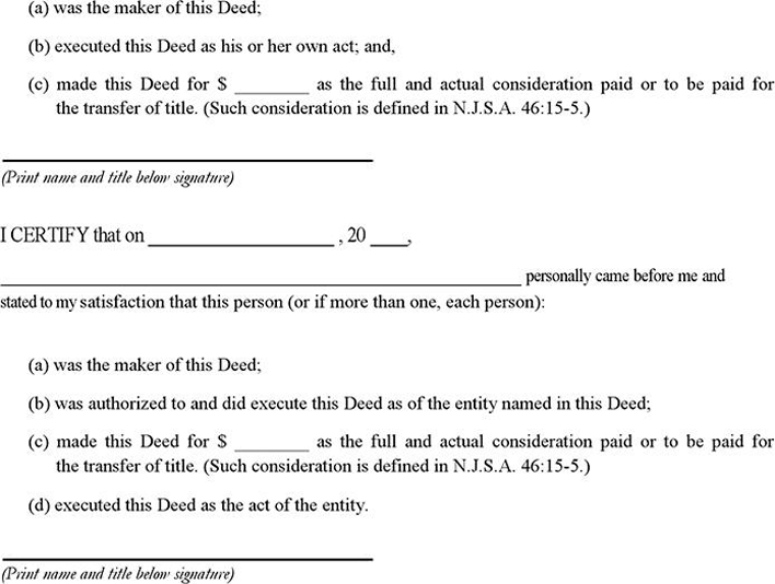 NJ Deed-Warranty (With Statutory Covenants) Page 3