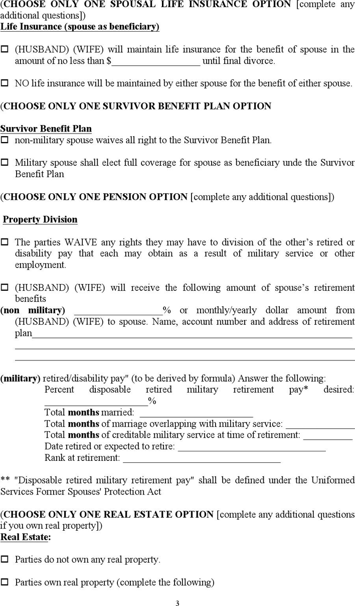 North Carolina Separation Agreement Template Page 3