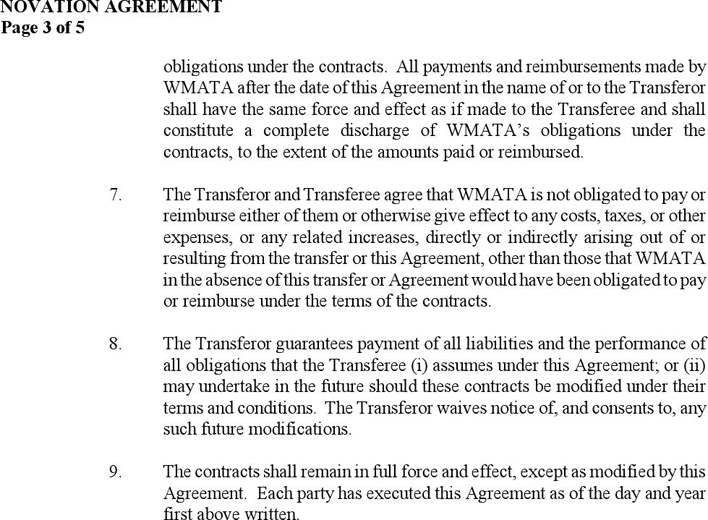 Novation Agreement 1 Page 3