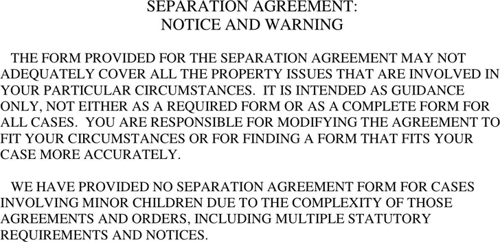 Ohio Separation Agreement Template
