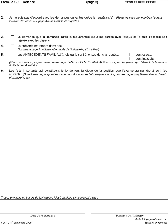 Ontario Answer Form Page 4