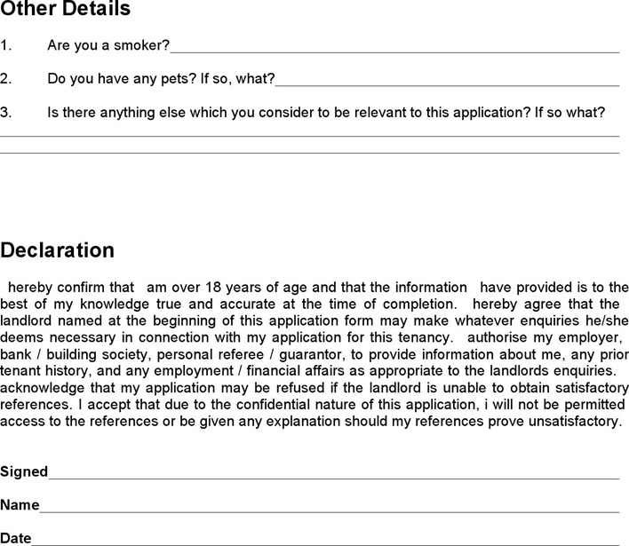 Oregon Rental Application Page 4